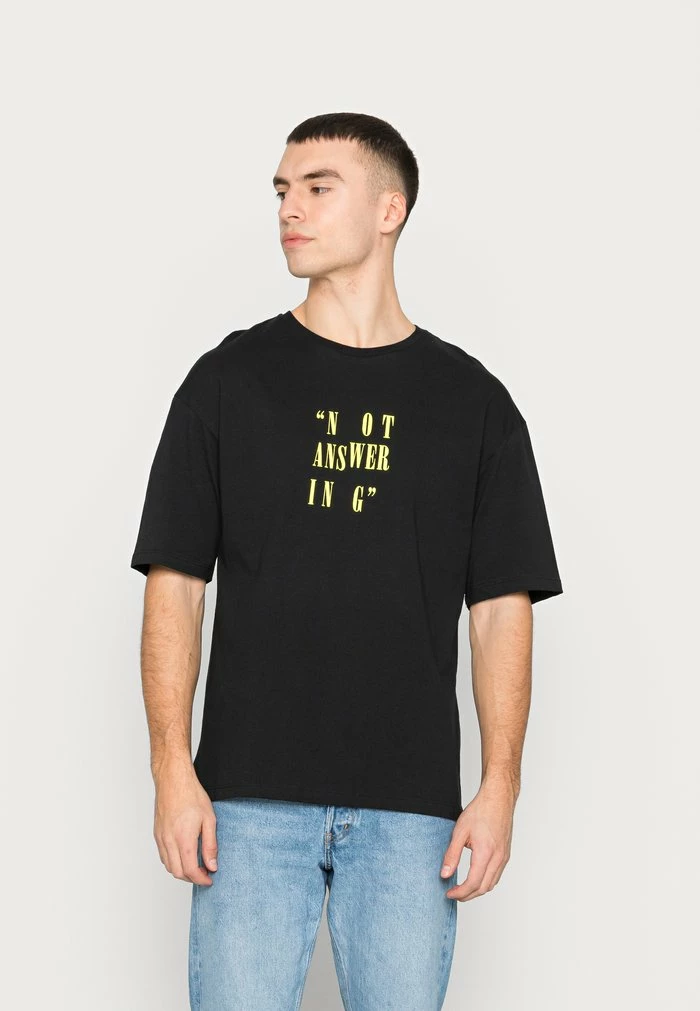 Jack & Jones JORANSWER TEE CREW NECK UNISEX - Print T-shirt - Black 1 Jack & Jones JORANSWER TEE CREW NECK UNISEX - Print T-shirt - Black