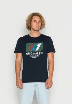 Jack & Jones JORNATE TEE CREW NECK - Print T-shirt - Navy Blazer