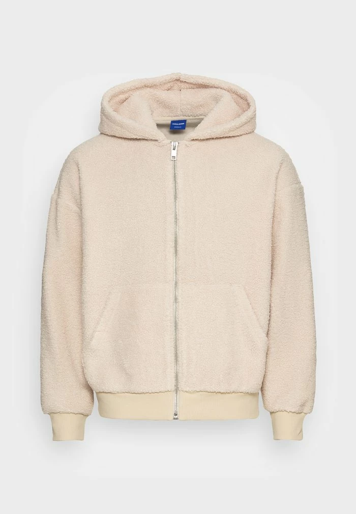 Jack & Jones JORBIGTEDDY ZIP HOOD UNISEX - Fleece Jacket - Oatmeal 1 Jack & Jones JORBIGTEDDY ZIP HOOD UNISEX - Fleece Jacket - Oatmeal