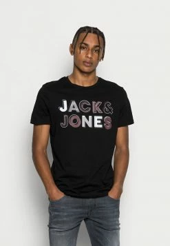 Jack & Jones JCOBOOSTER TEE CREW NECK - Print T-shirt - Black