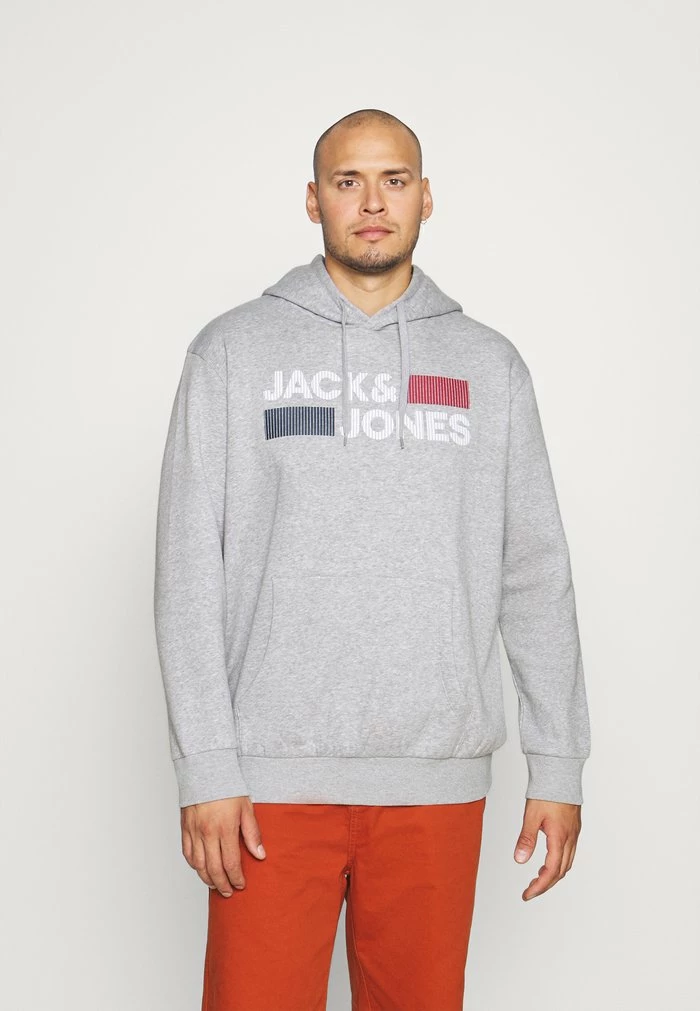 Jack & Jones JJECORP LOGO HOOD - Sweatshirt - Light Grey Melange 1 Jack & Jones JJECORP LOGO HOOD - Sweatshirt - Light Grey Melange