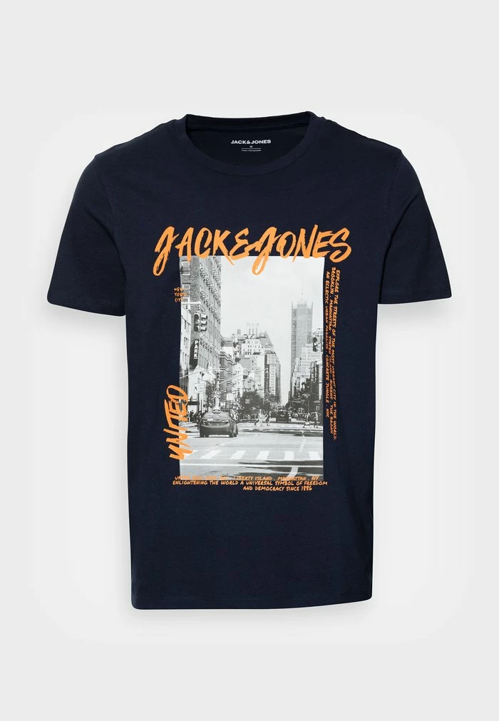 Jack & Jones JJSCRAWL TEE CREW NECK - Print T-shirt - Navy Blazer 4 Jack & Jones JJSCRAWL TEE CREW NECK - Print T-shirt - Navy Blazer - Image 4