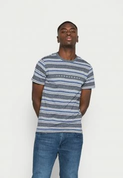 Jack & Jones JORBLOCKSTRIPE TEE CREW NECK - Print T-shirt - Navy Blazer