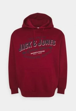 Jack & Jones JJELOGO HOOD - Hoodie - Red Dahlia