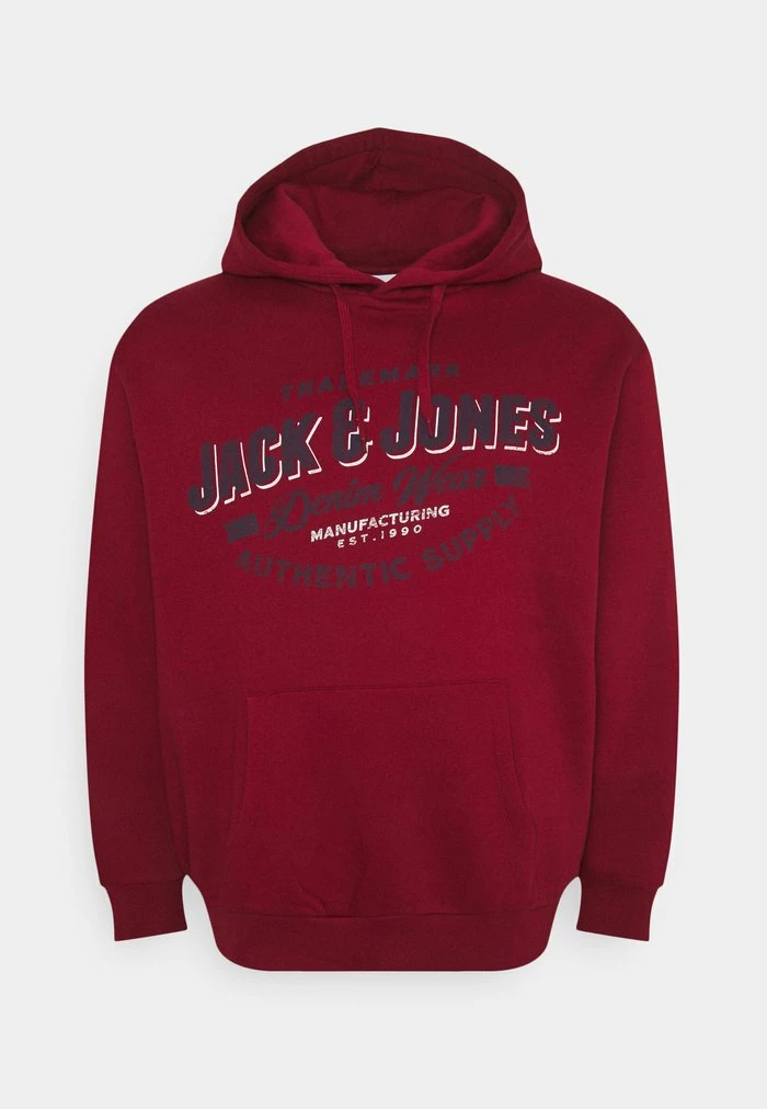 Jack & Jones JJELOGO HOOD - Hoodie - Red Dahlia 1 Jack & Jones JJELOGO HOOD - Hoodie - Red Dahlia