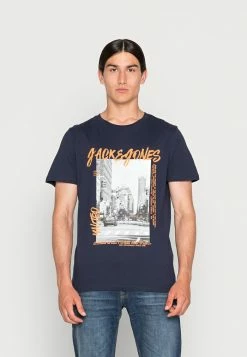 Jack & Jones JJSCRAWL TEE CREW NECK - Print T-shirt - Navy Blazer