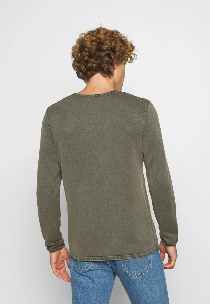Jack & Jones JJELEO CREW NECK - Jumper - Dusty Olive 3 Jack & Jones JJELEO CREW NECK - Jumper - Dusty Olive - Image 3