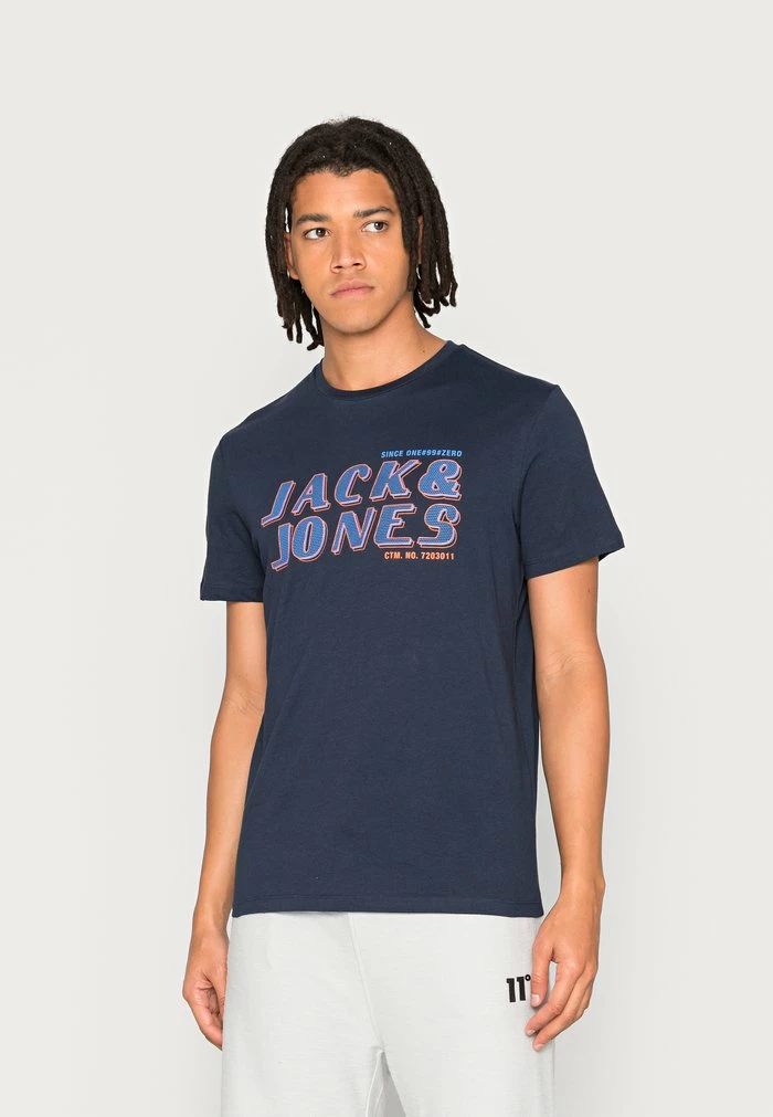 Jack & Jones PHIL TEE CREW NECK - Print T-shirt - Navy Blazer 1 Jack & Jones PHIL TEE CREW NECK - Print T-shirt - Navy Blazer