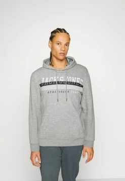 Jack & Jones JJIRON HOOD - Sweatshirt - Light Grey Melange
