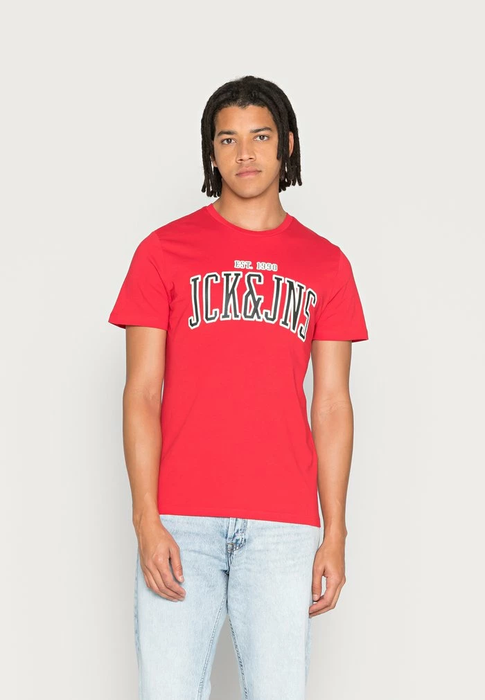 Jack & Jones JJCEMB TEE CREW NECK - Print T-shirt - True Red 1 Jack & Jones JJCEMB TEE CREW NECK - Print T-shirt - True Red