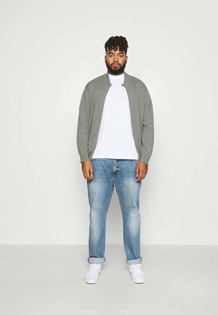 Jack & Jones JJEMIL TURTLE ZIP - Cardigan - Grey Melange 2 Jack & Jones JJEMIL TURTLE ZIP - Cardigan - Grey Melange - Image 2