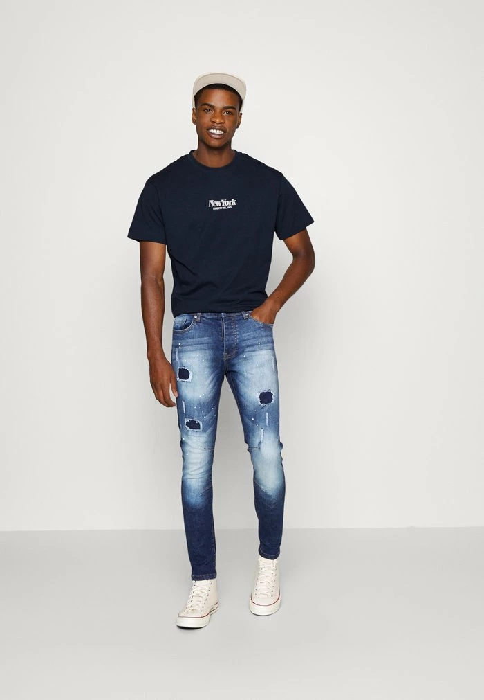 Jack & Jones JORRIVERSIDE TEE CREW NECK UNISEX - Print T-shirt - Navy Blazer 2 Jack & Jones JORRIVERSIDE TEE CREW NECK UNISEX - Print T-shirt - Navy Blazer - Image 2