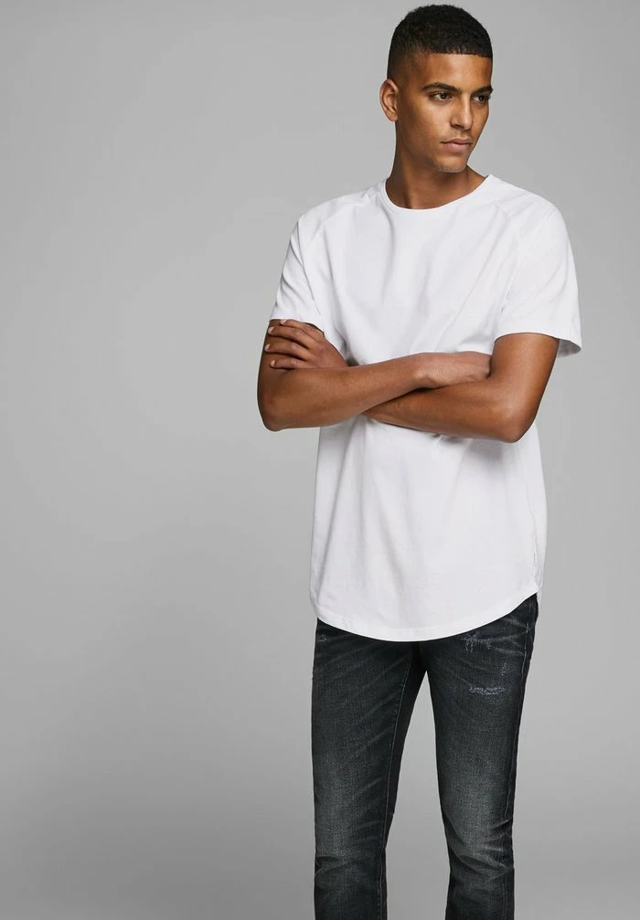 Jack & Jones JJECURVED TEE O NECK - Basic T-shirt - White 4 Jack & Jones JJECURVED TEE O NECK - Basic T-shirt - White - Image 4