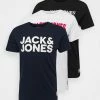 Jack & Jones JOR30HISTORY TEE CREW NECK 3 PACK - Print T-shirt - Navy Blazer/black/white