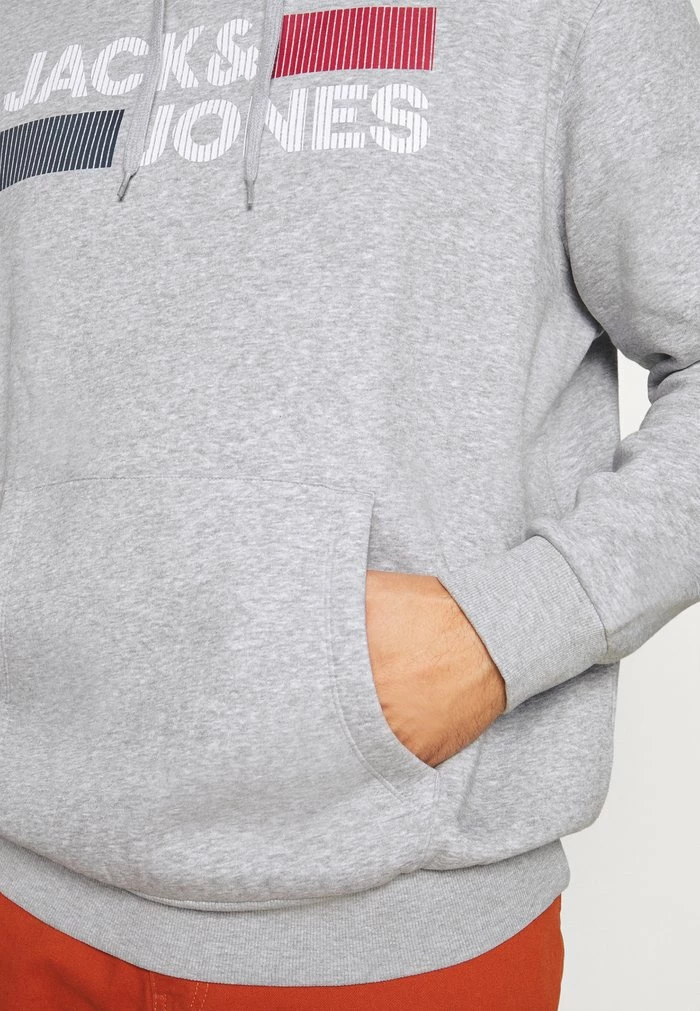 Jack & Jones JJECORP LOGO HOOD - Sweatshirt - Light Grey Melange 4 Jack & Jones JJECORP LOGO HOOD - Sweatshirt - Light Grey Melange - Image 4