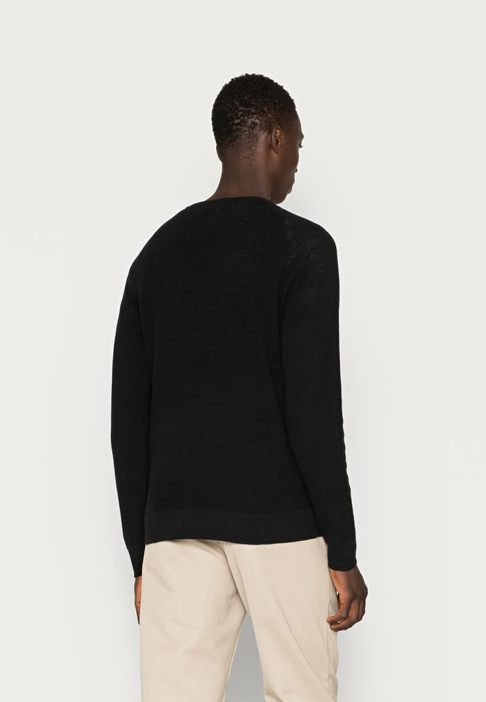 Jack & Jones CLASSIC WAFFLE - Jumper - Black 3 Jack & Jones CLASSIC WAFFLE - Jumper - Black - Image 3