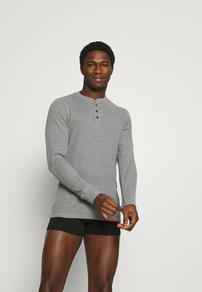 Jack & Jones JACHENRIK HENLEY - Pyjama Top - Grey Melange 2 Jack & Jones JACHENRIK HENLEY - Pyjama Top - Grey Melange - Image 2