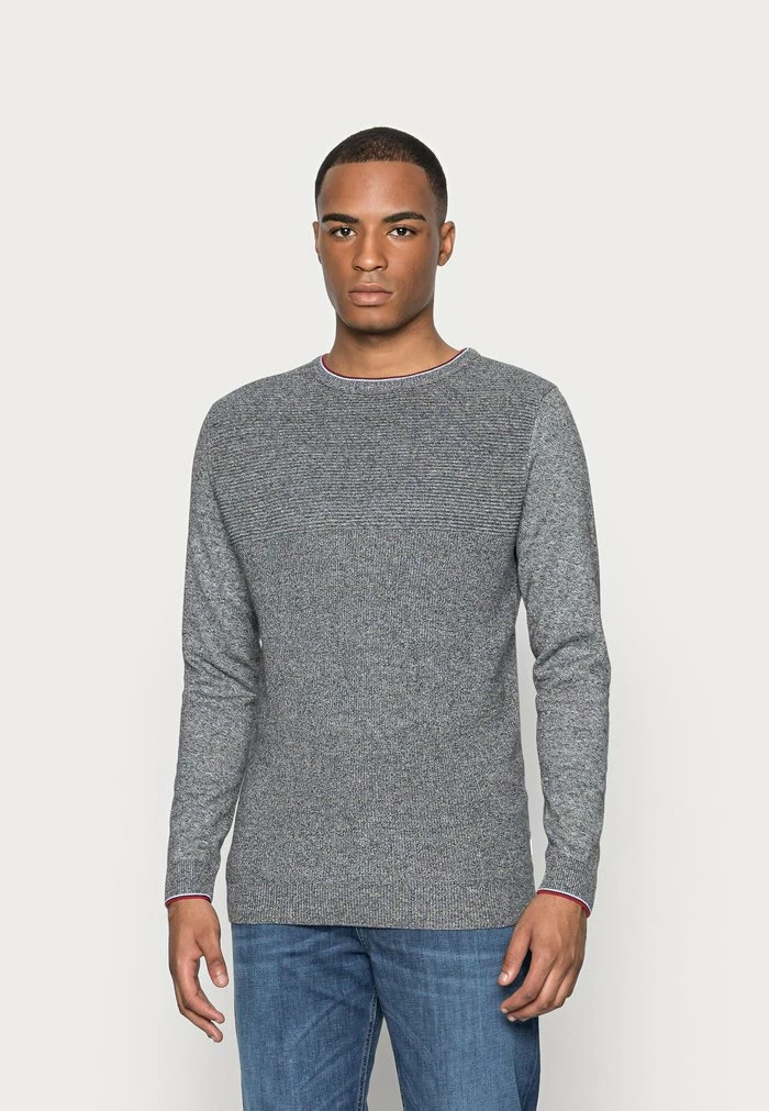 Jack & Jones JJRYDER CREW NECK - Jumper - Black/grey 1 Jack & Jones JJRYDER CREW NECK - Jumper - Black/grey