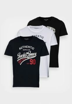 Jack & Jones JJETHAN TEESS CREW MP 3 PACK - Print T-shirt - Black/white/navyblazer -Jack & Jones Shop 1f559840a6954c67b5c38aeffa5feb63