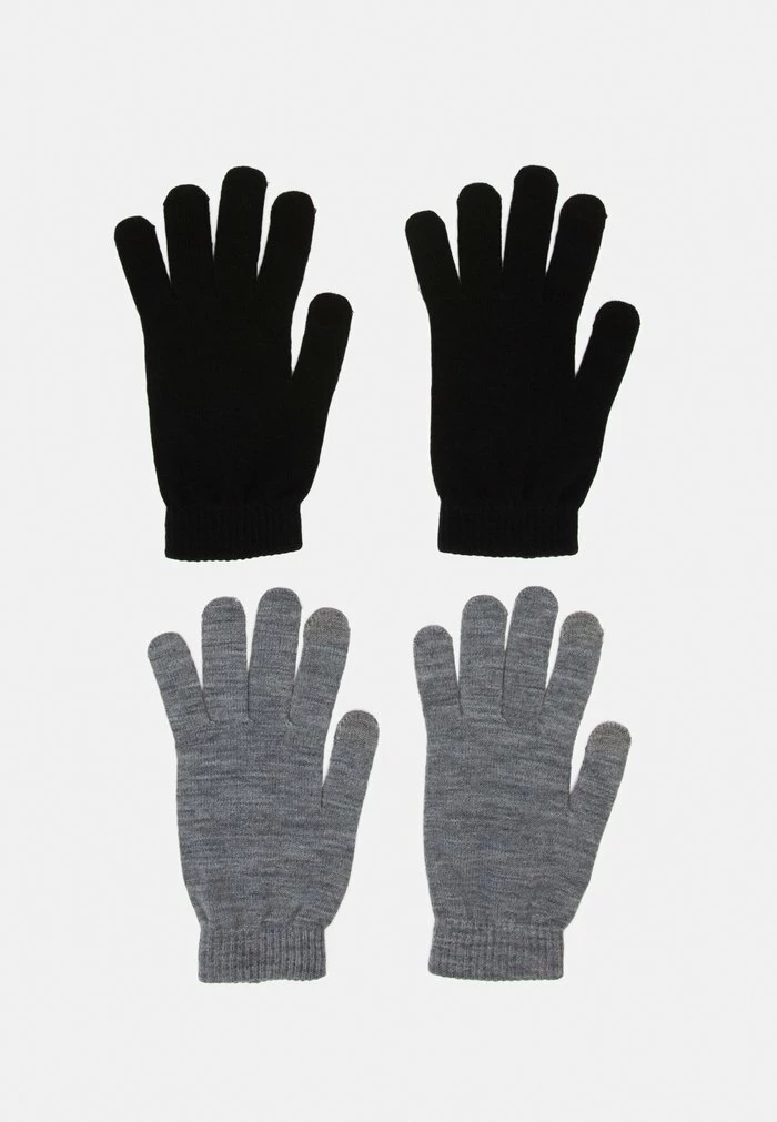 Jack & Jones JACHENRY GLOVES 2 PACK - Gloves - Black/grey Melange 1 Jack & Jones JACHENRY GLOVES 2 PACK - Gloves - Black/grey Melange