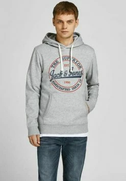 Jack & Jones JJBRAT HOOD - Hoodie - Light Grey Melange