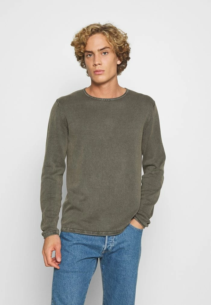 Jack & Jones JJELEO CREW NECK - Jumper - Dusty Olive 1 Jack & Jones JJELEO CREW NECK - Jumper - Dusty Olive