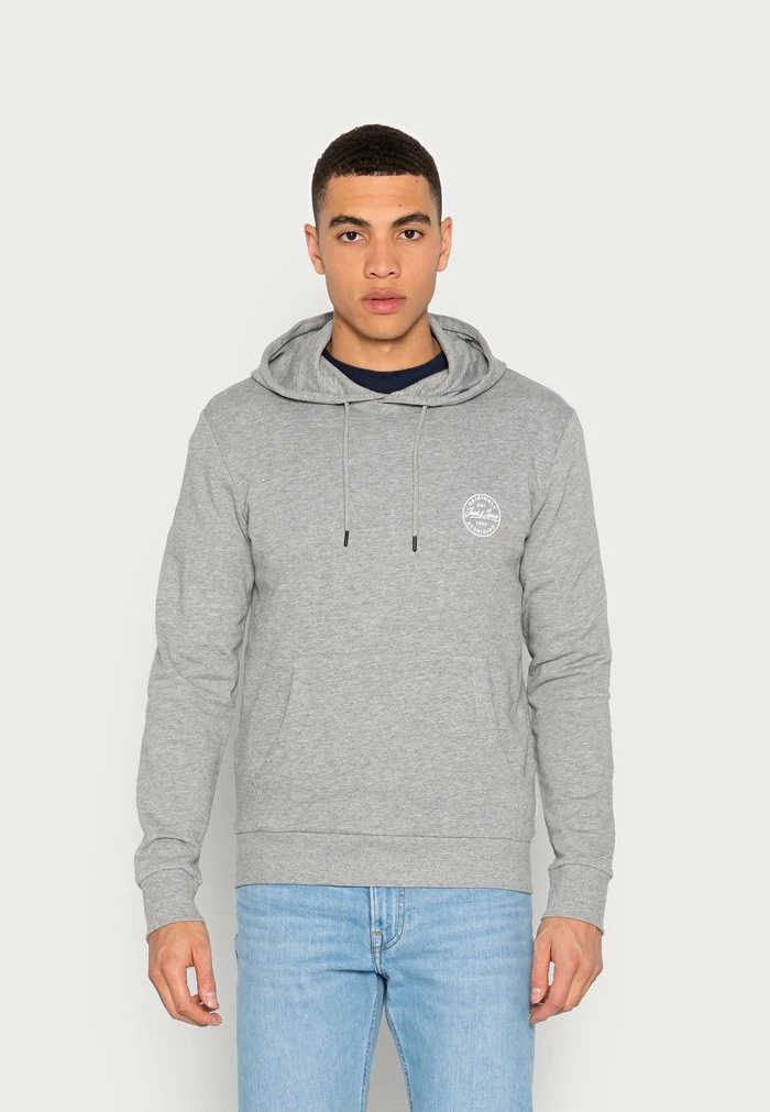Jack & Jones JJEGORDON SHARK - Hoodie - Light Grey Melange/navy Blazer 1 Jack & Jones JJEGORDON SHARK - Hoodie - Light Grey Melange/navy Blazer