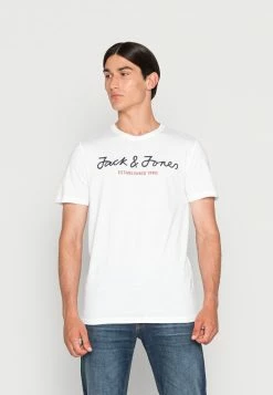 Jack & Jones JCOBERG UPSCALED TEE CREW NECK - Print T-shirt - White
