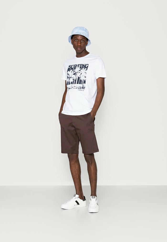 Jack & Jones JORVENICE MONOCHROME TEE CREW NECK - Print T-shirt - Bright White 2 Jack & Jones JORVENICE MONOCHROME TEE CREW NECK - Print T-shirt - Bright White - Image 2