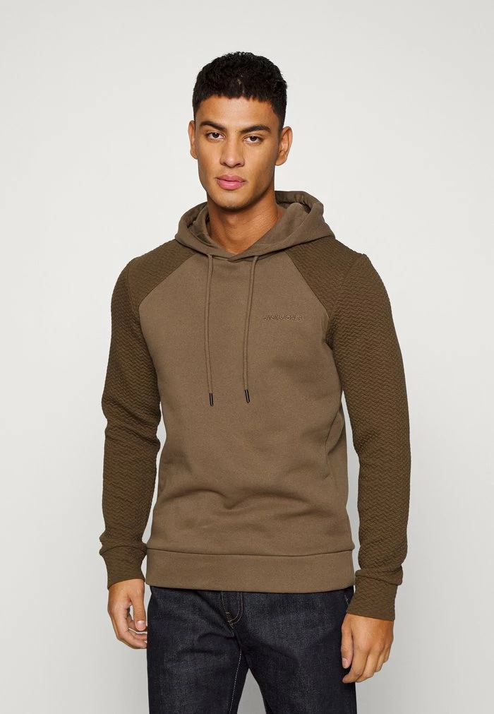 Jack & Jones JCOSTAPLE QUILT HOOD - Hoodie - Desert Palm 1 Jack & Jones JCOSTAPLE QUILT HOOD - Hoodie - Desert Palm