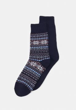 Jack & Jones JACWINTER PATTERN 2 PACK - Socks - Navy Blazer