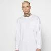Jack & Jones JORBRINK TEE CREW NECK - Long Sleeved Top - White
