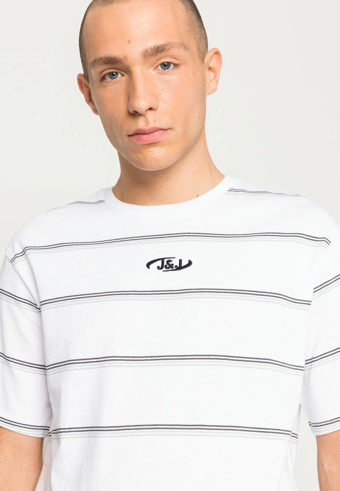 Jack & Jones JCOAIR CLUB STRIPE TEE CREW NECK UNISEX - Print T-shirt - White 5 Jack & Jones JCOAIR CLUB STRIPE TEE CREW NECK UNISEX - Print T-shirt - White - Image 5