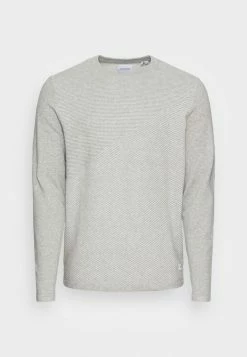 Jack & Jones JJBEN CREW NECK - Jumper - Light Grey Melange/cloud Dancer