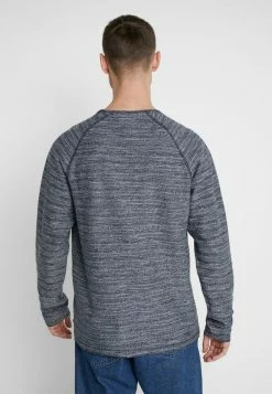 Jack & Jones JJETERRY NECK - Sweatshirt - Navy Blazer/reg/melange -Jack & Jones Shop 2e6ea1dcddd24b4083a4e50aaf234f91
