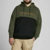 Jack & Jones JJEURBAN BLOCKING HOOD - Hoodie - Forest Night