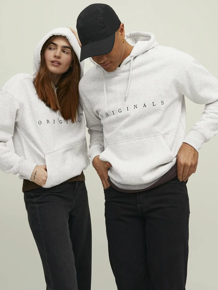Jack & Jones JORCOPENHAGEN HOOD - Hoodie - White Melange 1 Jack & Jones JORCOPENHAGEN HOOD - Hoodie - White Melange