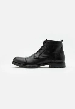 Jack & Jones JFWRUSSEL MID - Lace-up Ankle Boots - Anthracite