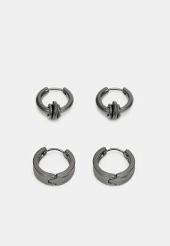 Jack & Jones JACSACILE EARRINGS UNISEX 4 PACK - Earrings - Black