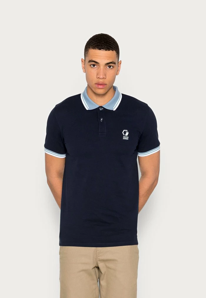 Jack & Jones JCOLOGAN - Polo Shirt - Navy Blazer 1 Jack & Jones JCOLOGAN - Polo Shirt - Navy Blazer