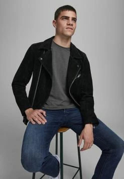 Jack & Jones JJECURVED TEE O NECK - Basic T-shirt - Dark Grey Melange -Jack & Jones Shop 3831789c69034eddbda6e0b9a5afda21