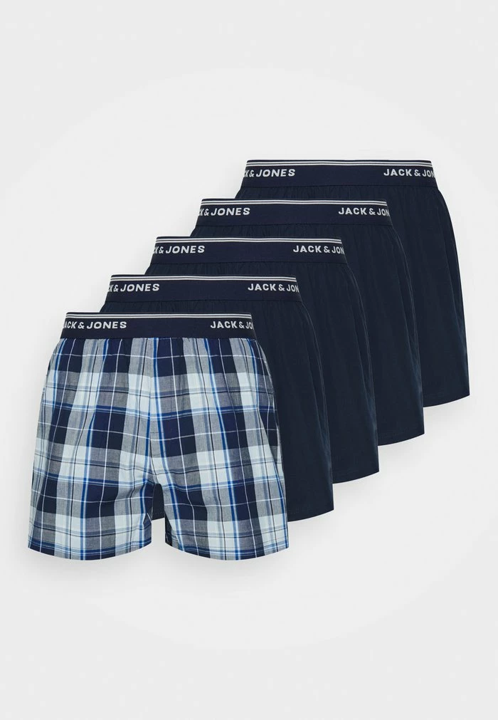 Jack & Jones JACBRENT CHECK 5 PACK - Boxer Shorts - Navy Blazer 1 Jack & Jones JACBRENT CHECK 5 PACK - Boxer Shorts - Navy Blazer