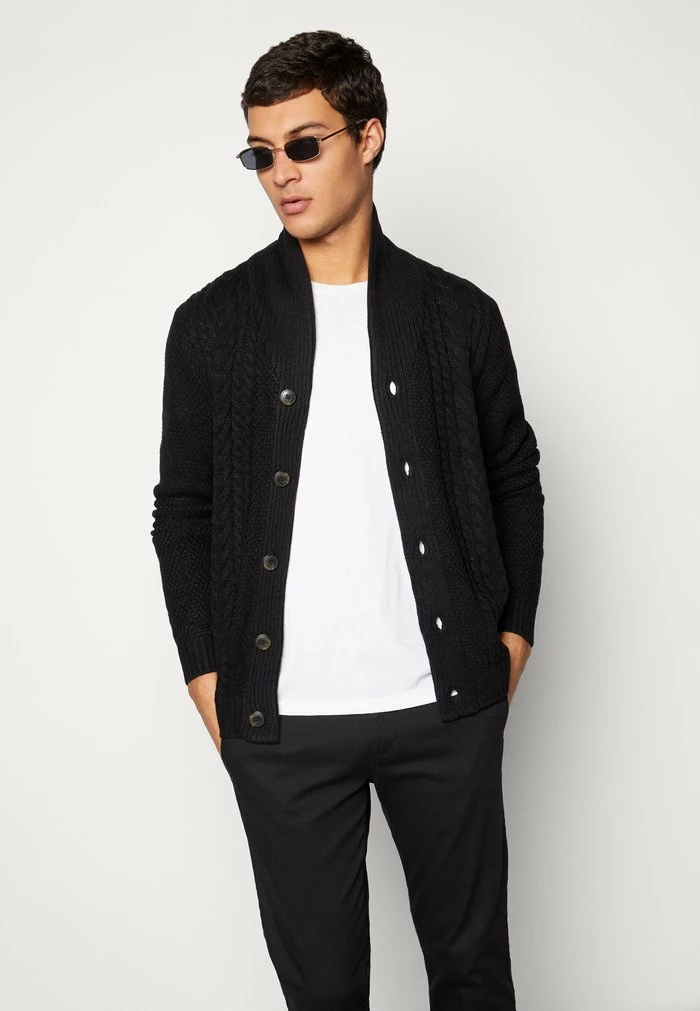 Jack & Jones JJCRAIG SHAWL NECK CARDIGAN - Cardigan - Black 4 Jack & Jones JJCRAIG SHAWL NECK CARDIGAN - Cardigan - Black - Image 4