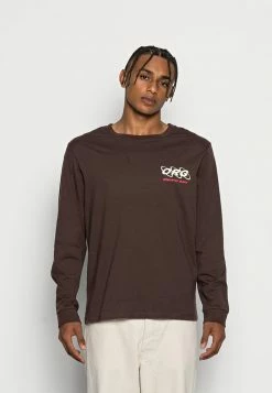 Jack & Jones JORELLIOT TEE CREW NECK - Long Sleeved Top - Seal Brown
