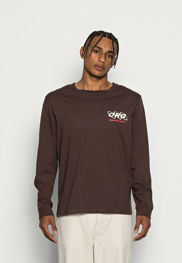 Jack & Jones JORELLIOT TEE CREW NECK - Long Sleeved Top - Seal Brown 1 Jack & Jones JORELLIOT TEE CREW NECK - Long Sleeved Top - Seal Brown