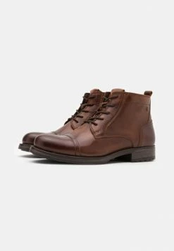 Alternative view of Jack & Jones JFWRUSSEL MID - Lace-up Ankle Boots - Cognac