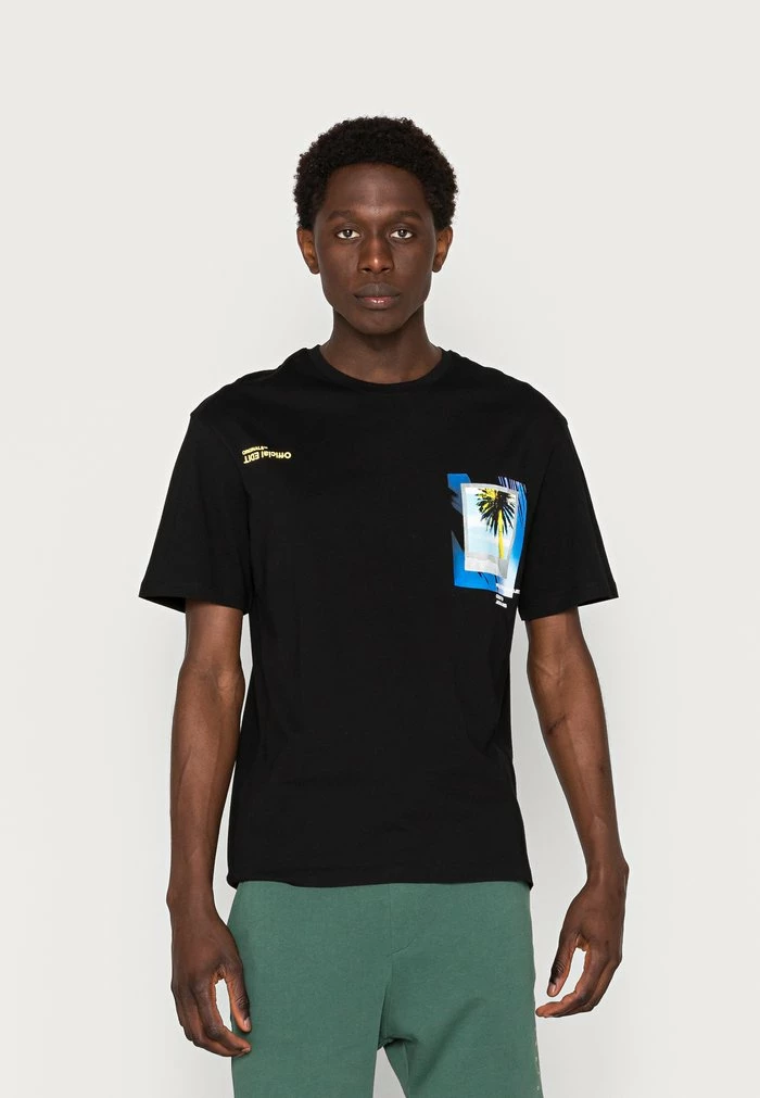 Jack & Jones HOLLYWOOD VIBE TEE CREW NECK - Print T-shirt - Black 1 Jack & Jones HOLLYWOOD VIBE TEE CREW NECK - Print T-shirt - Black