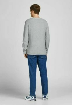 Jack & Jones JORPAUL TONS CREW NECK DETAIL - Jumper - Light Grey Melange -Jack & Jones Shop 3c71ef0e04984486a67d3fa36ec586f1