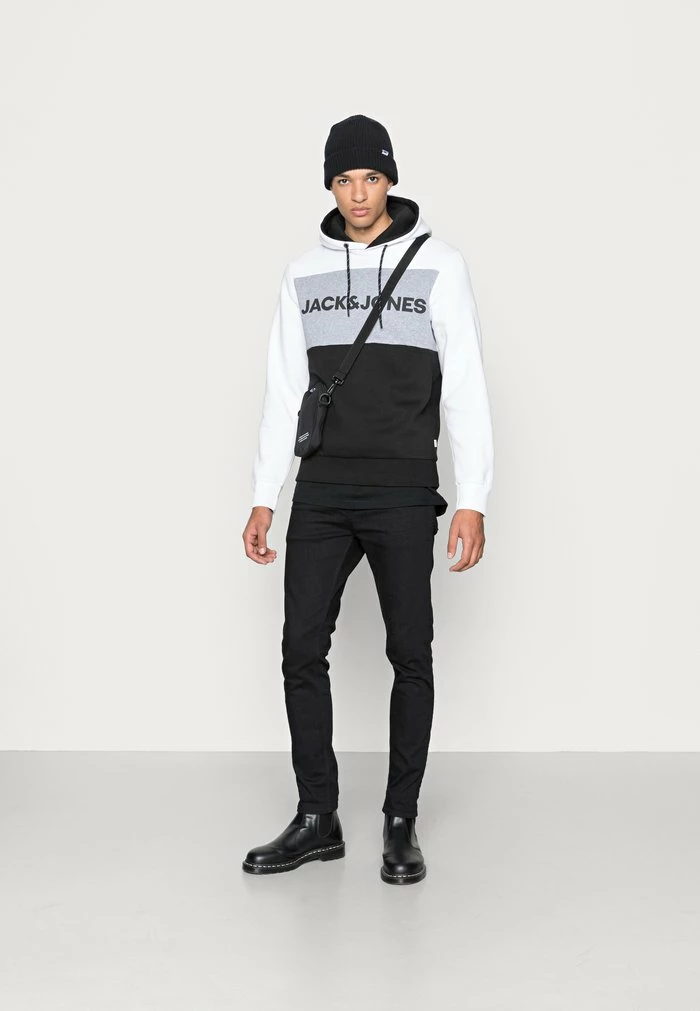 Jack & Jones JJELOGO BLOCKING - Hoodie - White 2 Jack & Jones JJELOGO BLOCKING - Hoodie - White - Image 2