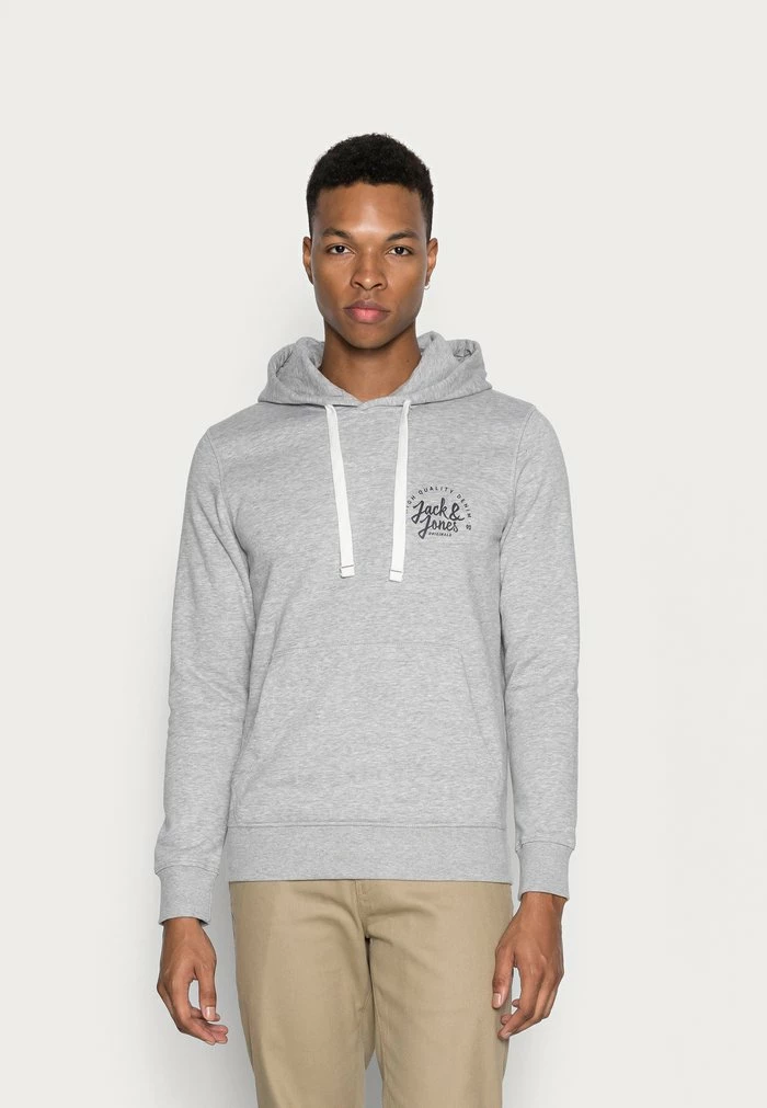 Jack & Jones JJKIMBEL HOOD - Sweatshirt - Light Grey Melange 1 Jack & Jones JJKIMBEL HOOD - Sweatshirt - Light Grey Melange